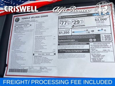 2024 Alfa Romeo Tonale Hybrid Veloce EAWD